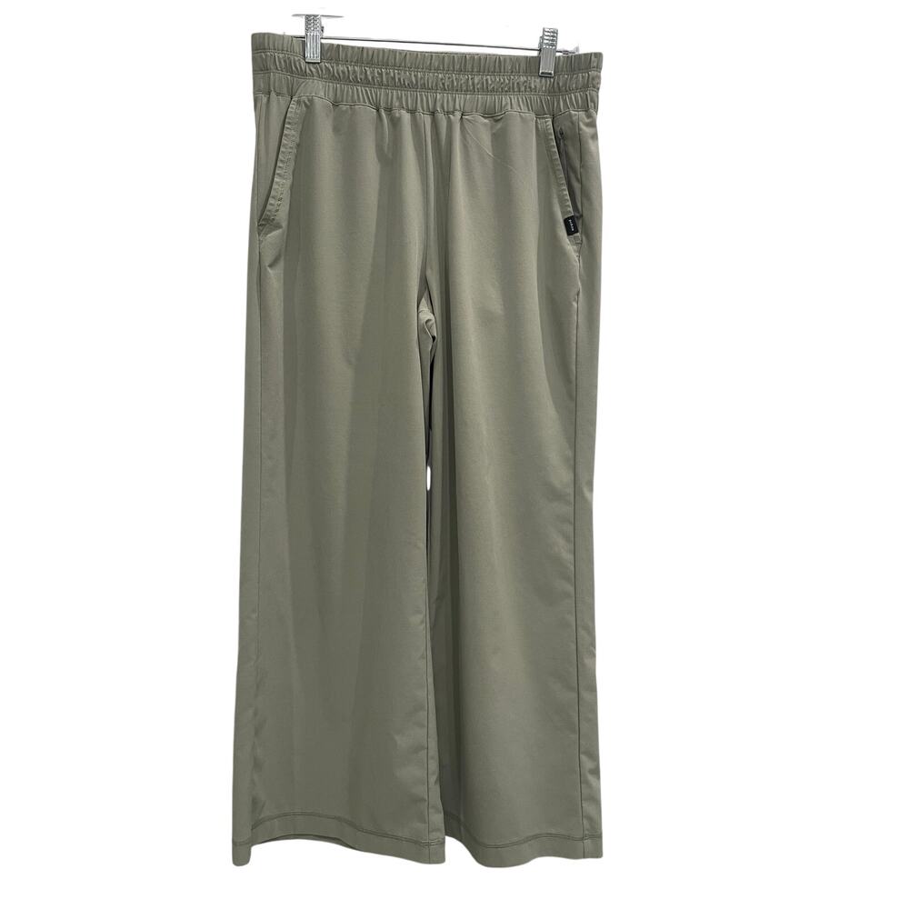 prAna Railay Wide Leg Pant Sage Green Cropped Pull-On Travel Pant Women's M